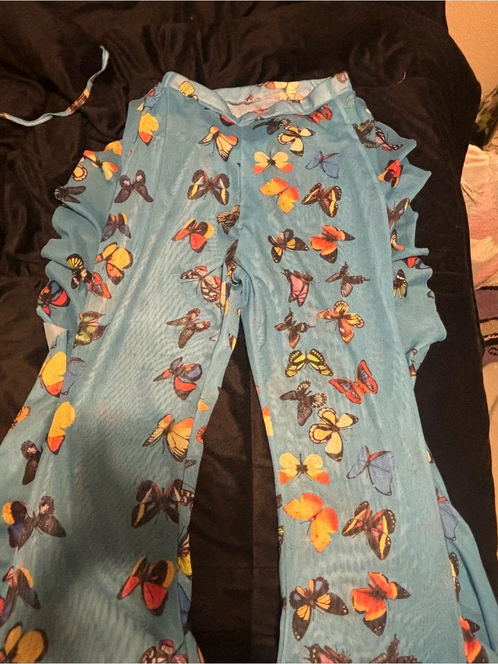 Blue Butterfly Print Triangle Bikini Set (NEVER WORN)